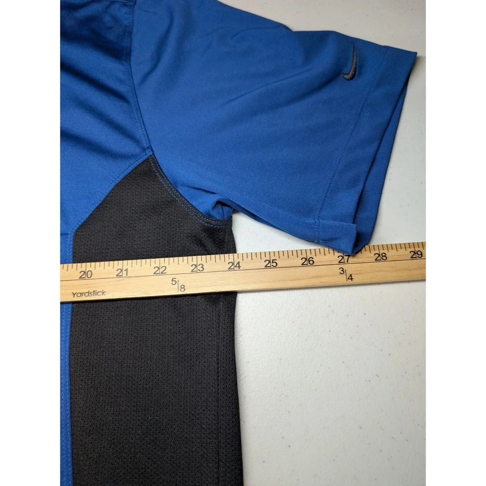 Nike Golf Dri-Fit Quick-Step Polo Shirt XL Blue Black Breathable‎ Short Sleeve